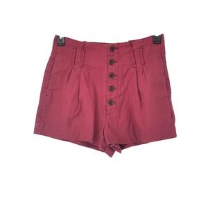 Abercrombie and Fitch Linen Cotton Shorts Red Size M Preppy Classic‎ Academia